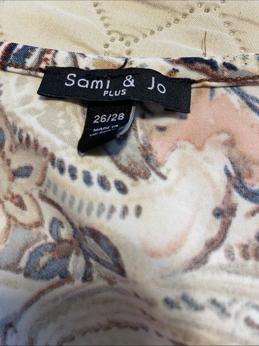Sami & Jo Plus 26/28 Midi Scoop-Neck Dress in Peach Floral Paisley Event Wear - Picture 3 of 7